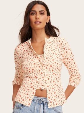 NWT Parke x Target Cream Floral Pointelle Cardigan - XL